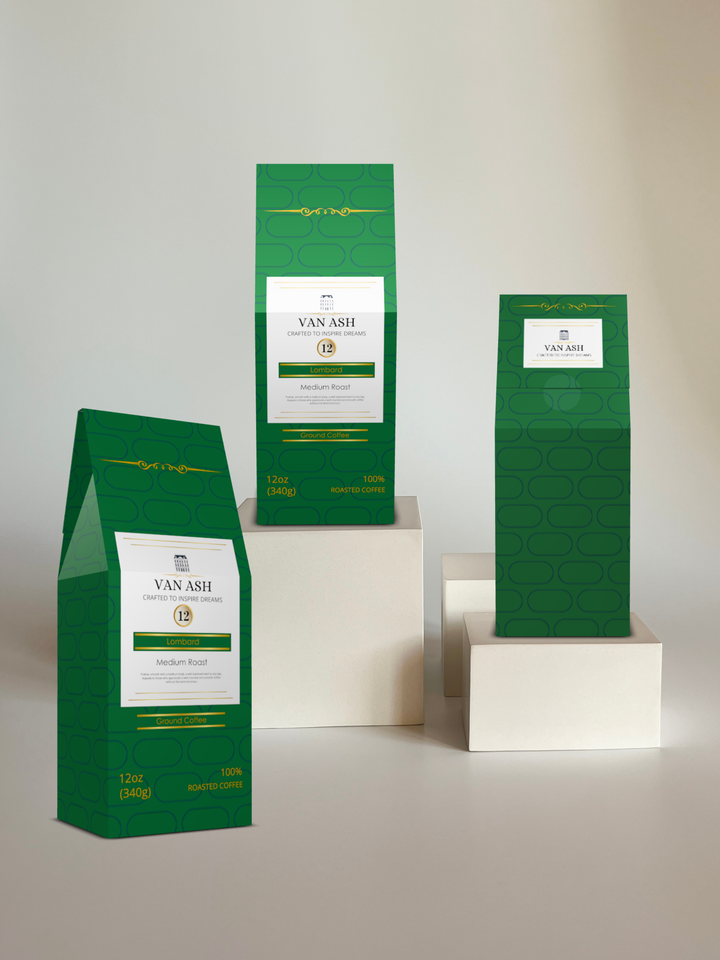 Lombard No. 12 - Ground Coffee - Premium VAN ASH Coffee in Elegant Packaging.